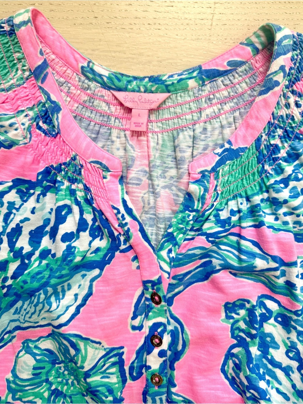 Lilly Pulitzer Pink Shell-Print Sleeveless Shift Dress - Picture 2 of 3